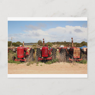 Old tractors farm machinery Australia Postcard