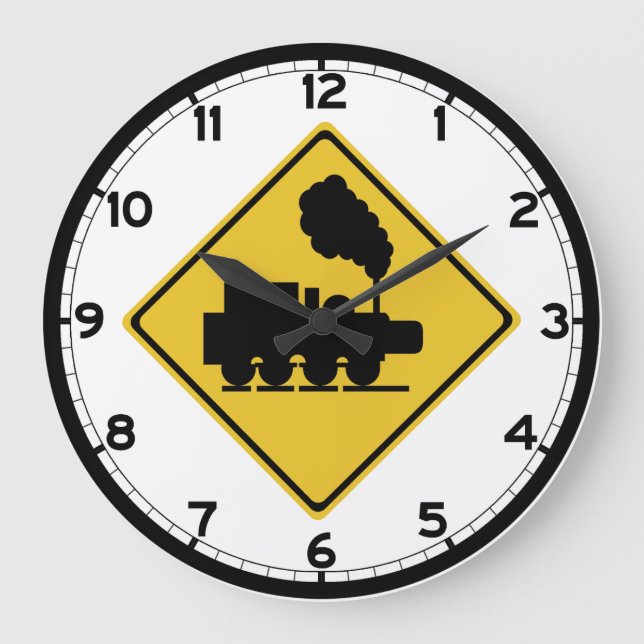 Old Train Crossing Sign, Thailand Large Clock (Front)