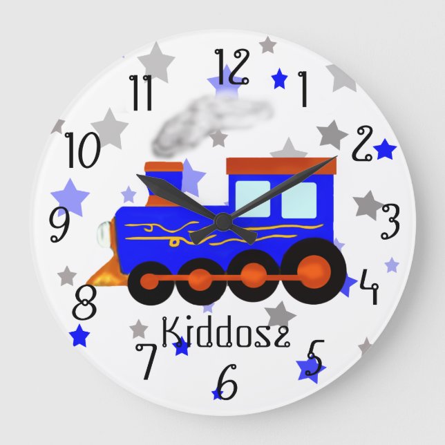 Old train illustration large clock (Front)