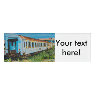 Old train name tag