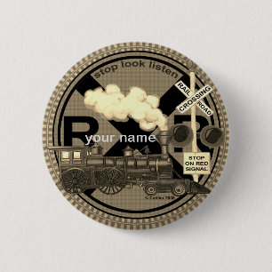 Old Train pin button