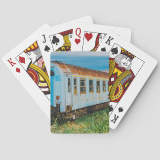 Old train playing cards