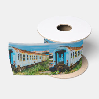 Old train satin ribbon