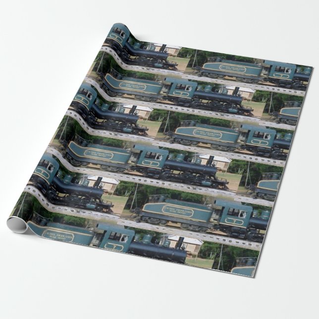 Old Train Wrapping Paper (Unrolled)