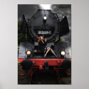 Old Train, young Lady Poster