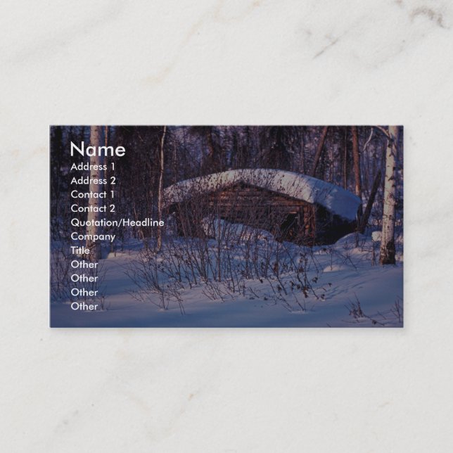 Old Trapper's Cabin Business Card (Front)