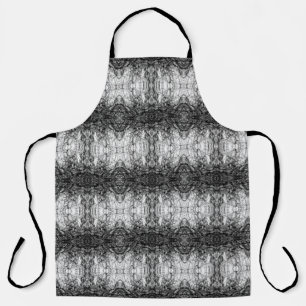 Old Tree Bark Black And White Photo Pattern Design Apron