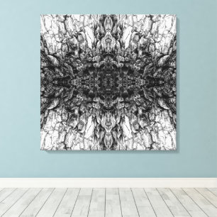 Old Tree Bark Black And White Photo Pattern Design Canvas Print