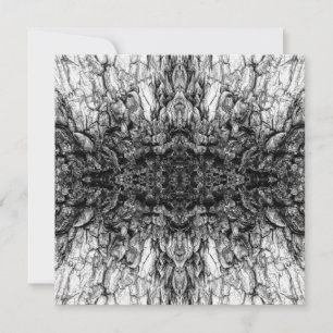 Old Tree Bark Black And White Photo Pattern Design Card