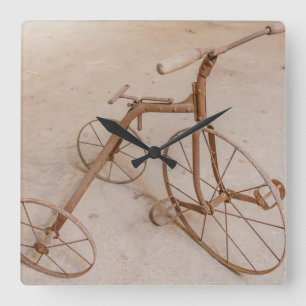 OLD TRICYCLE 1928 SQUARE WALL CLOCK