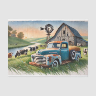 old truck tissue paper, decoupage paper