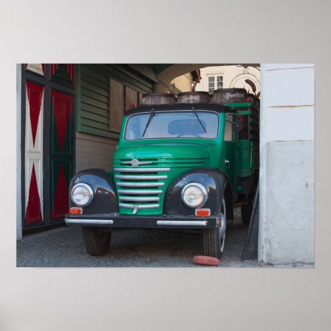 Old truck with beer - poster (Front)