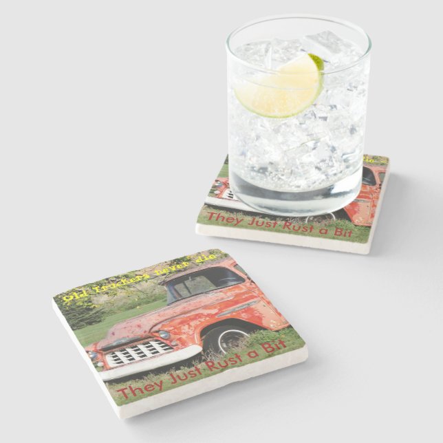Old Trucker Stone Coaster (Side)