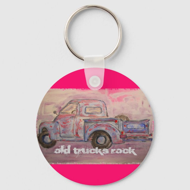 Old Trucks Rock Key Ring (Front)