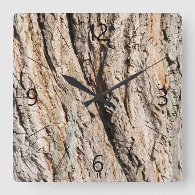 Old trunk pattern square wall clock (Front)