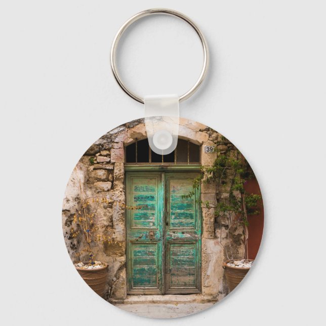 Old Turquoise Door Key Ring (Front)