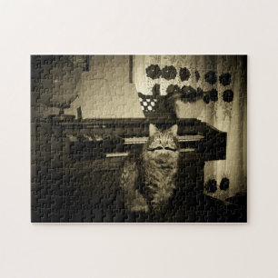 Old tyme play'em out cat jigsaw puzzle