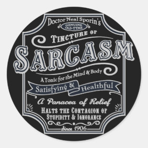 Old Tyme Sarcasm Classic Round Sticker