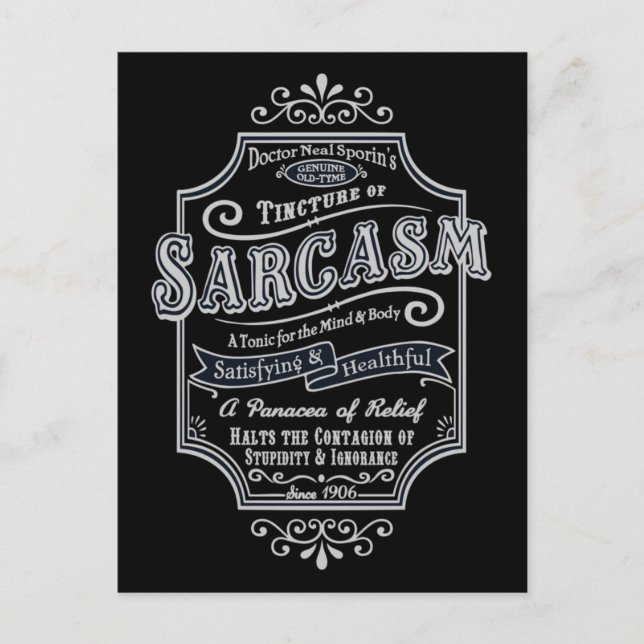 Old Tyme Sarcasm Postcard (Front)