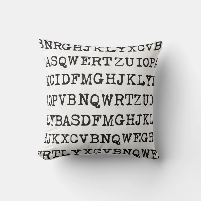 Old typewriter letters cushion (Front)