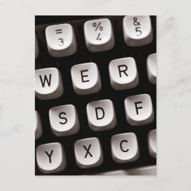 Old Typewriter Postcard (Front)