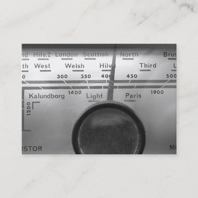 Old UK Radio Dial Business Card (Front)