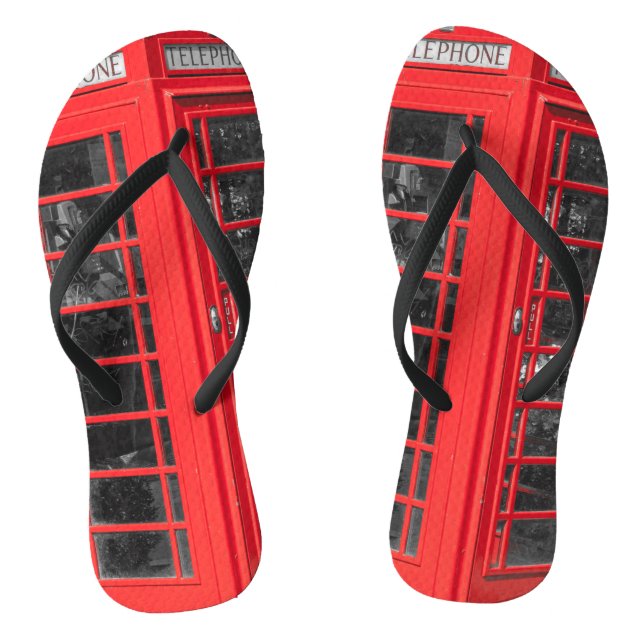 Old UK Telephone Box Jandals (Footbed)