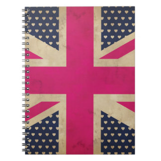 Old Union Jack in Pink Flag  Notebook
