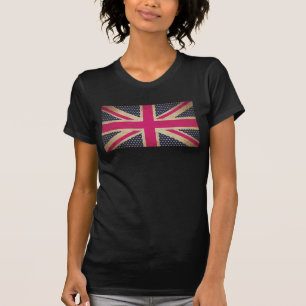 Old Union Jack in Pink Flag Tee Shirt
