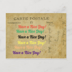 Old Unique Postacard Have a nice day Holiday Postcard