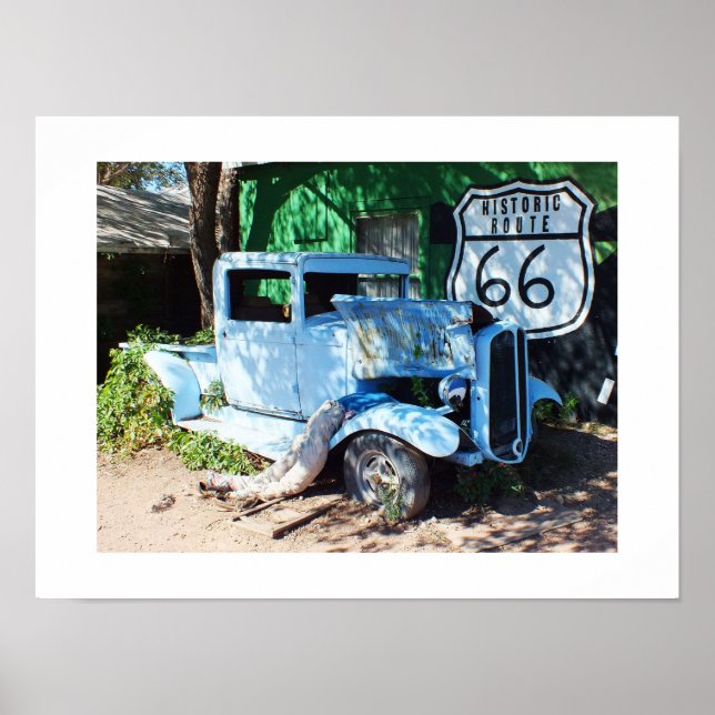 Old vehicle Route 66 Poster (Front)