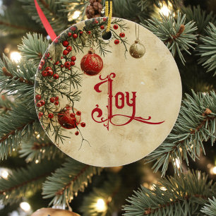 Old Victorian Rustic Family Personalized Ceramic Tree Decoration