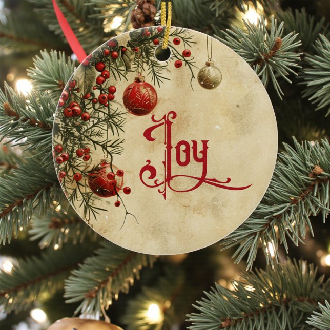 Old Victorian Rustic Family Personalized Ceramic Tree Decoration (Creator Uploaded)