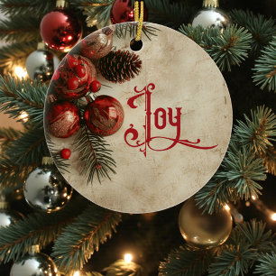 Old Victorian Rustic Family Personalized Ceramic Tree Decoration