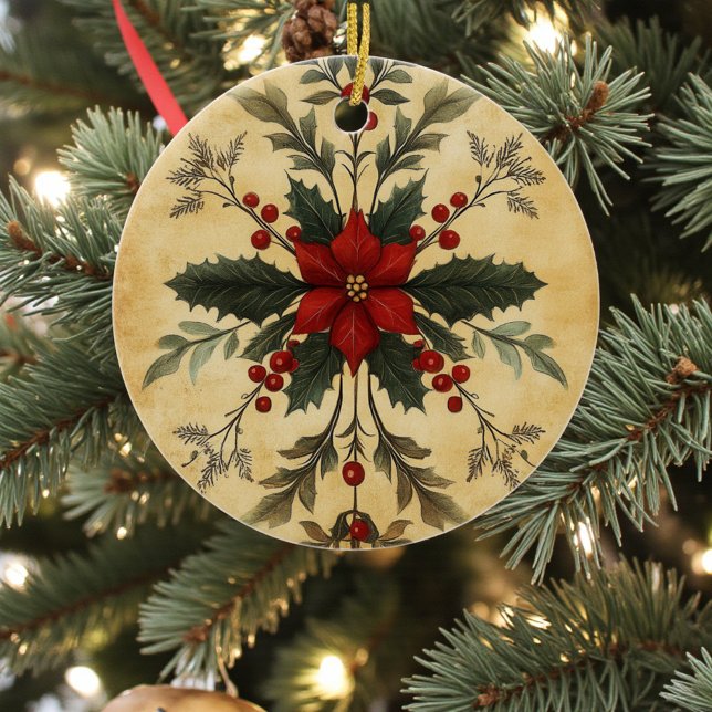 Old Victorian Rustic Family Personalized Ceramic Tree Decoration (Creator Uploaded)