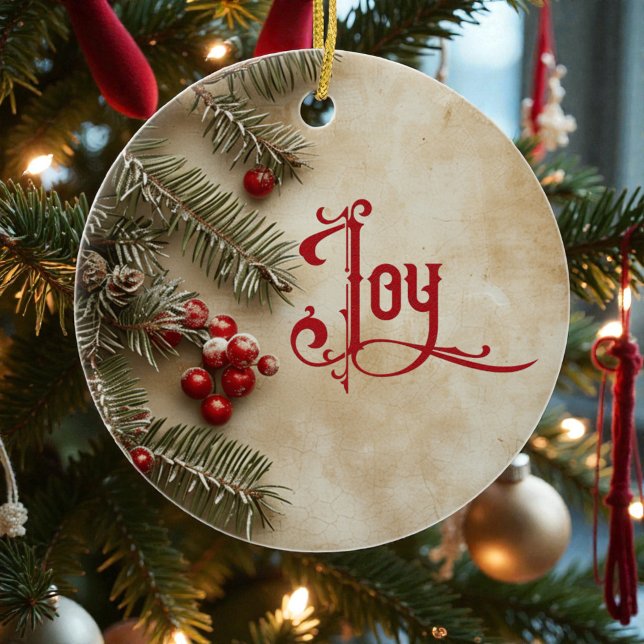 Old Victorian Rustic Family Personalized Ceramic Tree Decoration (Creator Uploaded)