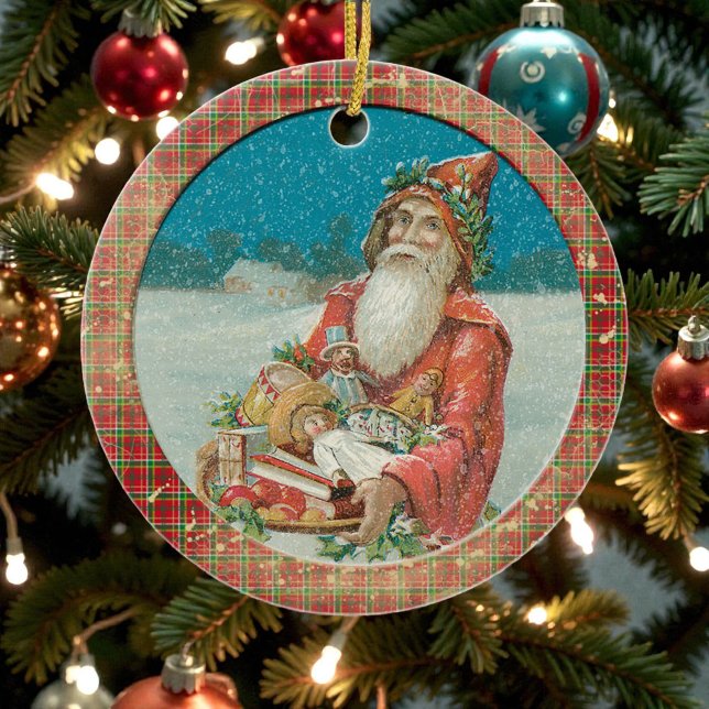 Old Victorian Rustic Family Personalized Ceramic Tree Decoration (Creator Uploaded)