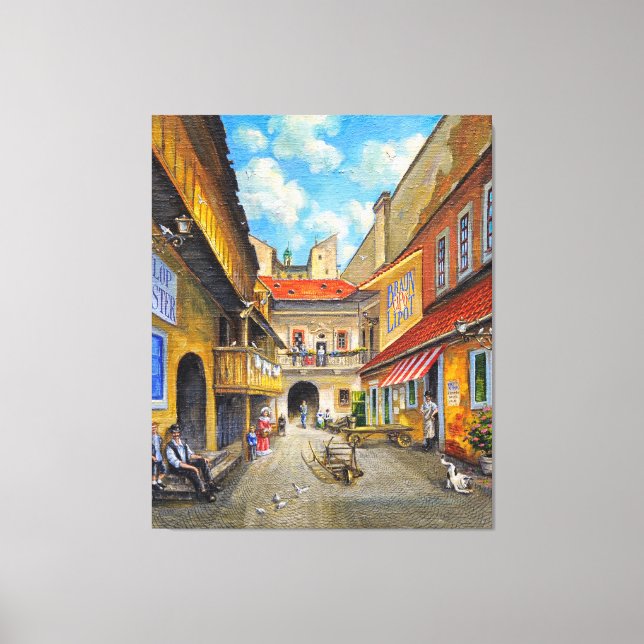 Old Village Town Square Wall Art (Front)