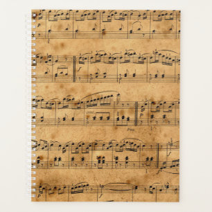 Old Vintage Antique Music Sheet-15 Planner