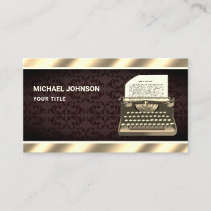 Old Vintage Antique Typewriter Professional Writer Business Card