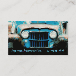 Old  Vintage Auto Front Grille and Headlights Business Card
