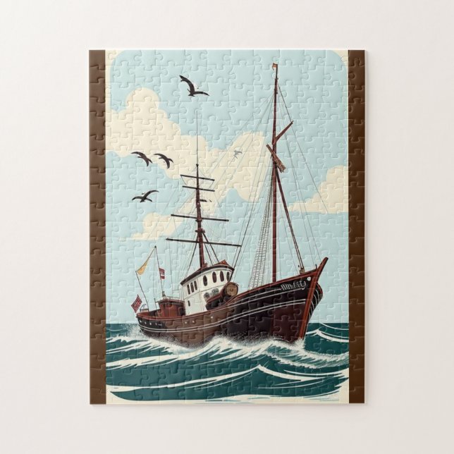 Old Vintage Boat  Jigsaw Puzzle (Vertical)