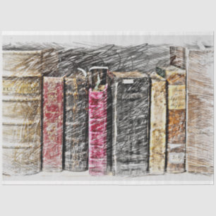 Old Vintage Books Decoupage Tissue Paper