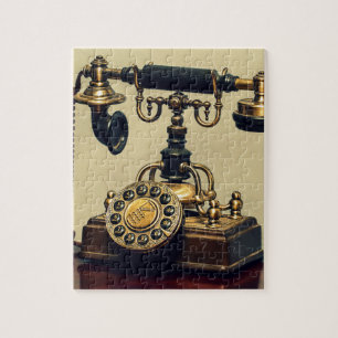 Old Vintage Brass Rotary Telephone Phone Jigsaw Puzzle