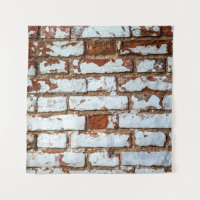 Old vintage brick wall with sprinkled white plaste