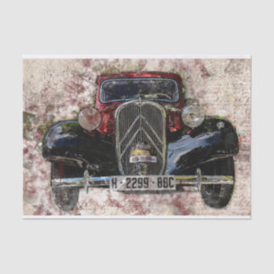 Old Vintage Car Decoupage Tissue Paper