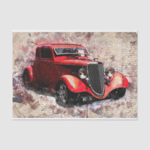 Old Vintage Classic Car Decoupage Tissue Paper