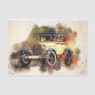 Old Vintage Classic Car Decoupage Tissue Paper