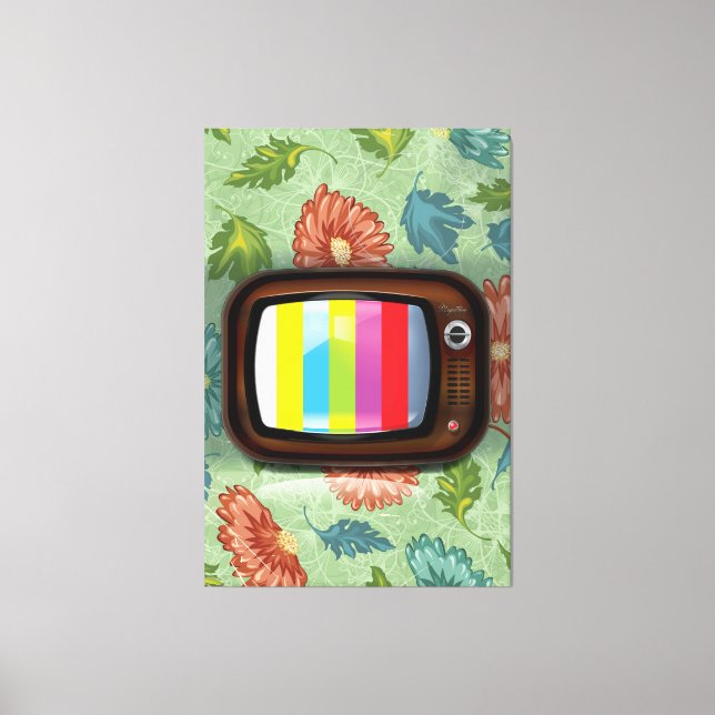 Old Vintage CRT Television Canvas Print (Front)