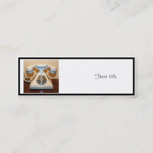 Old Vintage Dial-up White Phone Mini Business Card